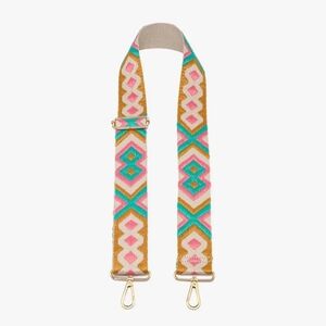 🦋LAST🦋 NWT Jen & Co. Woven Guitar Strap for Bags, Pink & Green